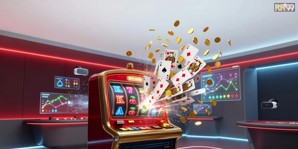Khái niệm game bài nổ hũ rr99 với hình ảnh minh họa jackpot hấp dẫn